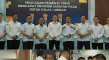 Rutan Kelas I Tanjung Gusta Medan Lepas Tiga Pegawai Raih Promosi Jabatan