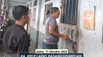 Ka’ KPLP Lapas Padangsidimpuan Lakukan Kontrol Kamar Hunian Warga Binaan