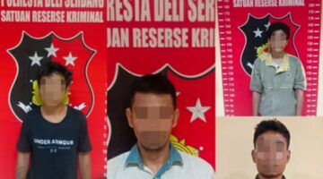 Tim Opsnal Sat Reskrim Polresta Deli Serdang Tangkap Lima Pelaku Pencurian Dengan Pemberatan Di Desa Durian