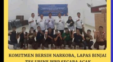 Lapas Kelas IIA Binjai Gelar Tes Urine Mendadak Bagi WBP Tamping