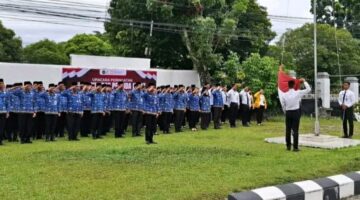 Bapas Palangka Raya Ikuti Upacara Peringatan Sumpah Pemuda Ke-97 di Kanwil Kemenkumham Kalteng