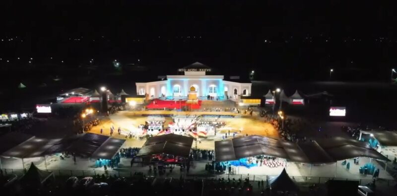 Tangkapan Layar suasana Malam hari gedung utama MTQ.Aceh Pidie Jaya. (30/10) . Dok jurnalis TLii..