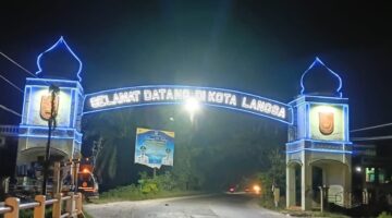 Gapura Selamat Datang di Kota Langsa Tampil Memukau