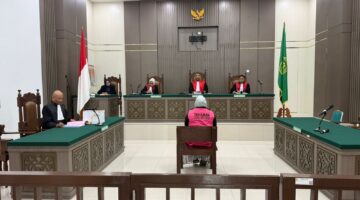 Terdakwa Korupsi Dana Bumdesma Gayo Kita LKD Terangun Jalani Sidang Perdana di Pengadilan Tipikor Banda Aceh.