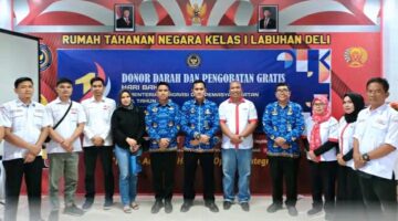 Rutan Kelas I Labuhan Deli Gelar Aksi Donor Darah dalam Rangka Hari Bakti Kementerian Imigrasi dan Pemasyarakatan ke-1