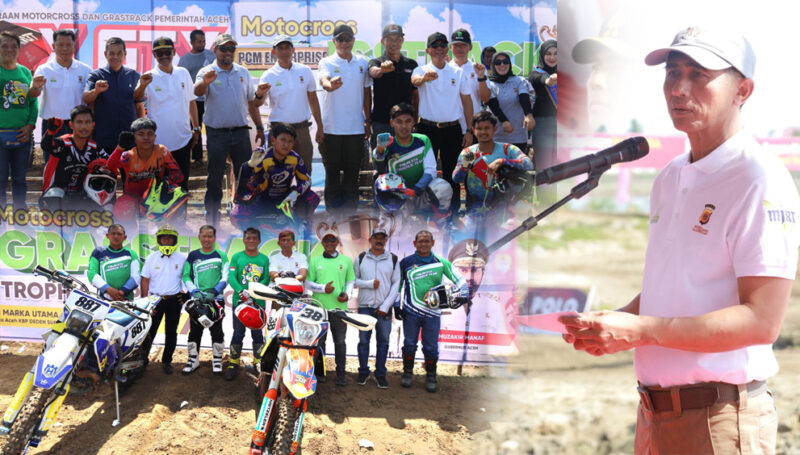 Menggelar Kejuaraan Motocross dan Grasstrack MX GTX “Aceh Anti Narkoba” Trophy Kapolda Aceh Tahun 2025, yang berlangsung di Sirkuit Lamnyong, Kecamatan Syiah Kuala, Banda Aceh, Minggu, 9 November 2025.