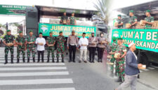 “Jumat Berkah”. Kegiatan ini menjadi agenda rutin yang digelar sebagai bentuk kepedulian TNI terhadap sesama, khususnya dalam membantu meringankan beban masyarakat kecil. Kali ini, kegiatan dilaksanakan di depan Gerbang Utama Masjid Raya Baiturrahman Banda Aceh, pada Jumat (07/11/25),