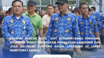 Kalapas Pancur Batu Ikut Bersama Kakanwil Ditjenpas Sumut Tinjau Lapas Terdampak Banjir di Langkat, Sampaikan Empati kepada Warga Binaan
