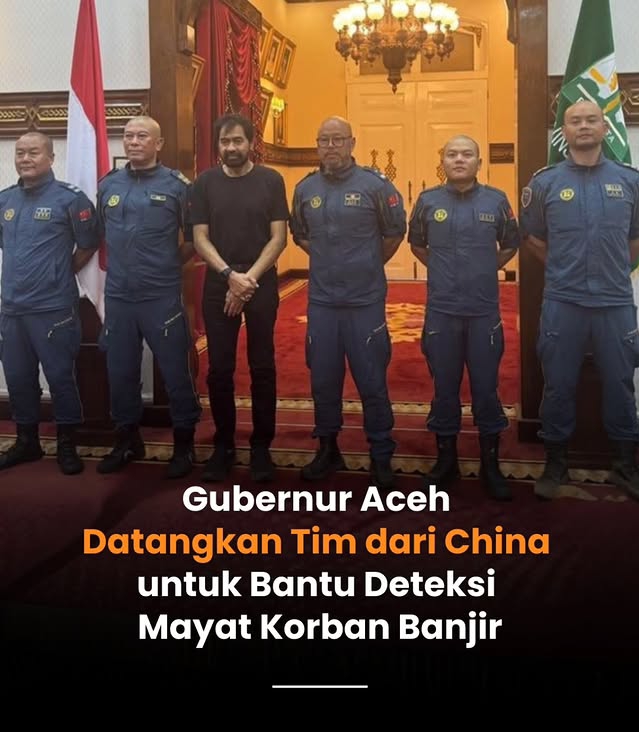 Foto dok gubernur Aceh datang kan tim dari cina untuk deteksi manyat yang masih di dalam lumpur