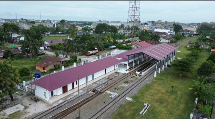 Stasiun Perbaungan nampak Dari atas