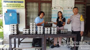 Bhabinkamtibmas Polsek Siantar Selatan Hadir Pendistribusian MBG kepada Ibu Hamil dan Balita 