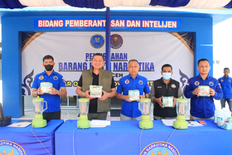 BNN Aceh Musnahkan Hampir 5 Kilogram  Narkotika Jenis  Sabu