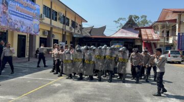 Polres Pematangsiantar Laksanakan Latihan Dalmas Hadapi Unjuk Rasa