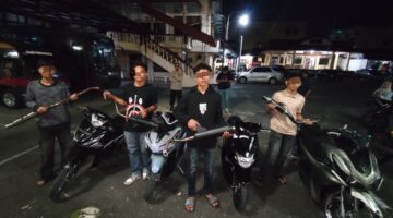 Polres Pematangsiantar Patroli Hingga Subuh, Empat Sepedamotor Knalpot Brong Diamankan