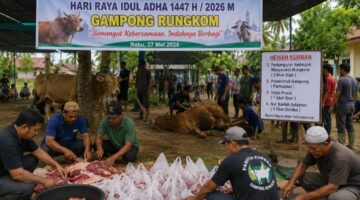 Semangat Kebersamaan Warnai Pelaksanaan Kurban di Gampong Rungkom