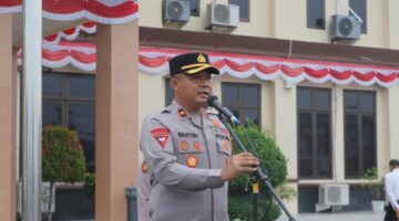 Perkuat Mental Dan Disiplin, Wakapolres Lhokseumawe Turun Langsung Latihan PBB Personel