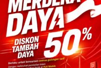 Meureudu menghadirkan program spesial bertajuk “Merdeka Daya”. Program ini memberikan potongan biaya tambah daya listrik sebesar 50%, yang berlaku mulai 17 hingga 25 Agustus 2026